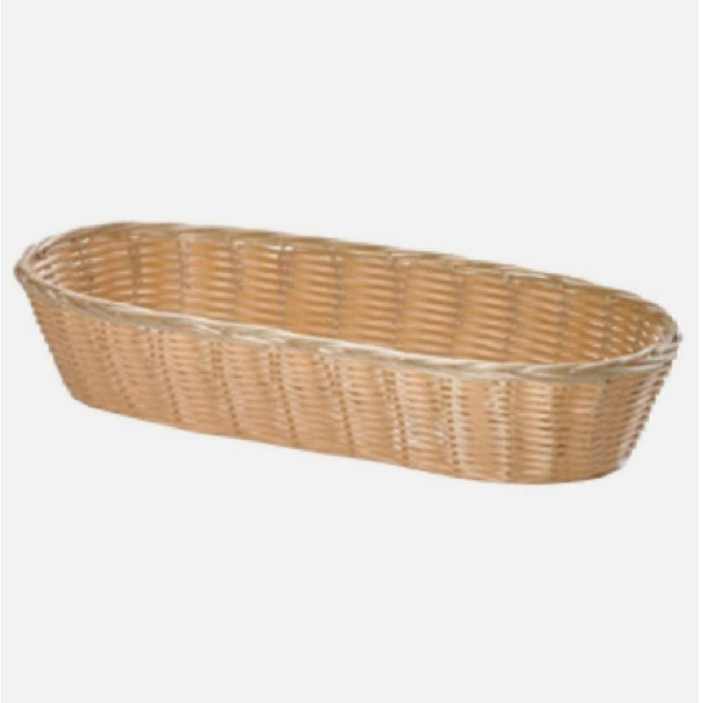 Unbranded Bread Basket Woven Oval 13"×4.5"×4" Color Cream